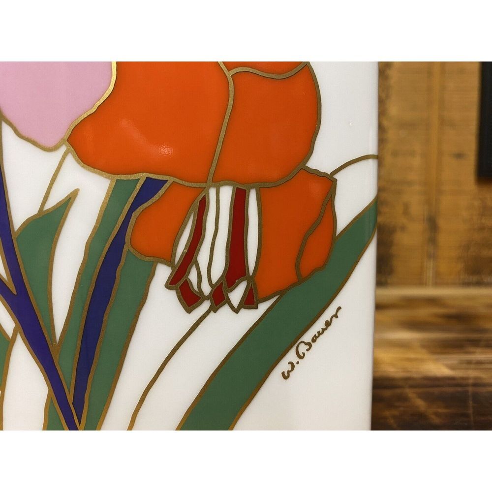 Rosenthal Studio Line Signed Wolf‎ Bauer Collection Vintage Floral Vase 7"x 5" - Picture 2 of 11